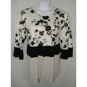 MOA MOA Multi Color & Print Plus Sz 3X Soft Stretchy Bell Sleeve Tunic Tee Shirt